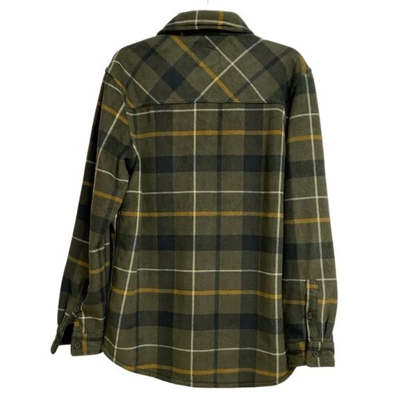 Freedom Foundry Men's Fleece Shirt Jacket Sherpa M Dark Green Plaid Super Plush - Picture 5 of 11
